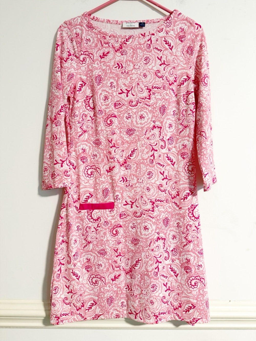 Cabana Life x Talbots Pink Paisley Shift Dress XS UPF 50+ Coverup